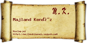 Majland Kenéz névjegykártya